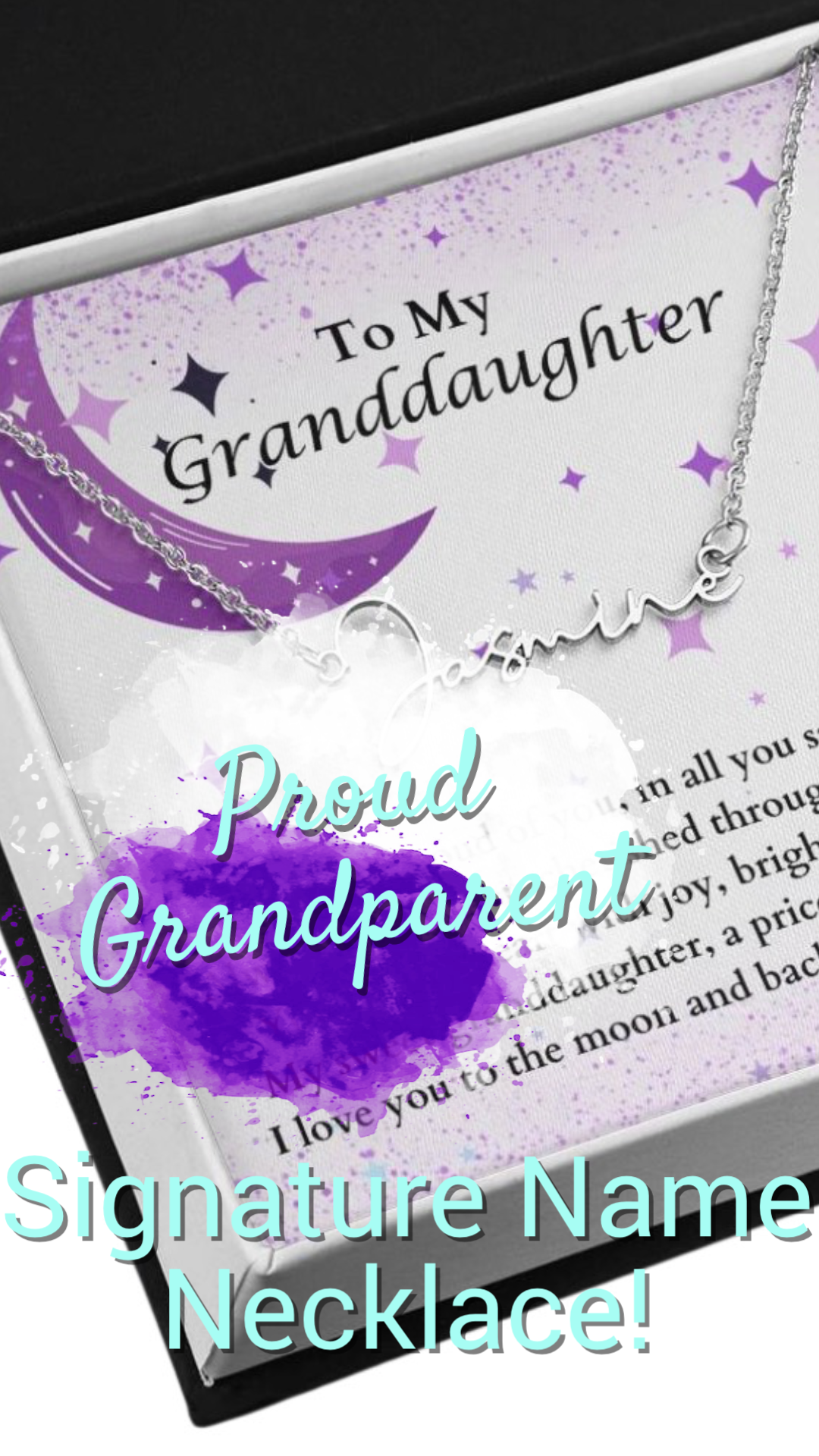 Proud Grandparent Signature Name Necklace