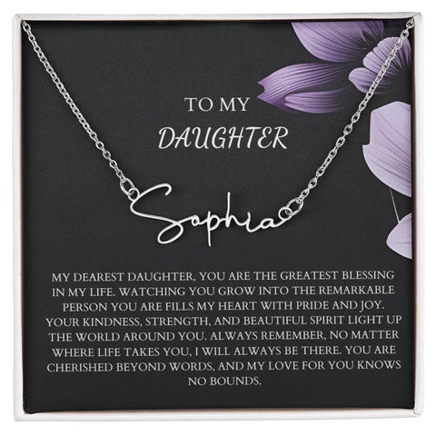 To My Daughter Signature Name Necklace