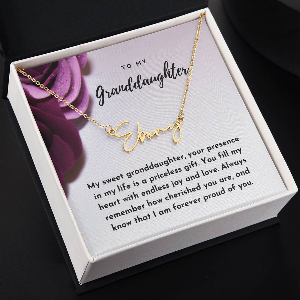"To My Granddaughter" Signature Style Name Necklace