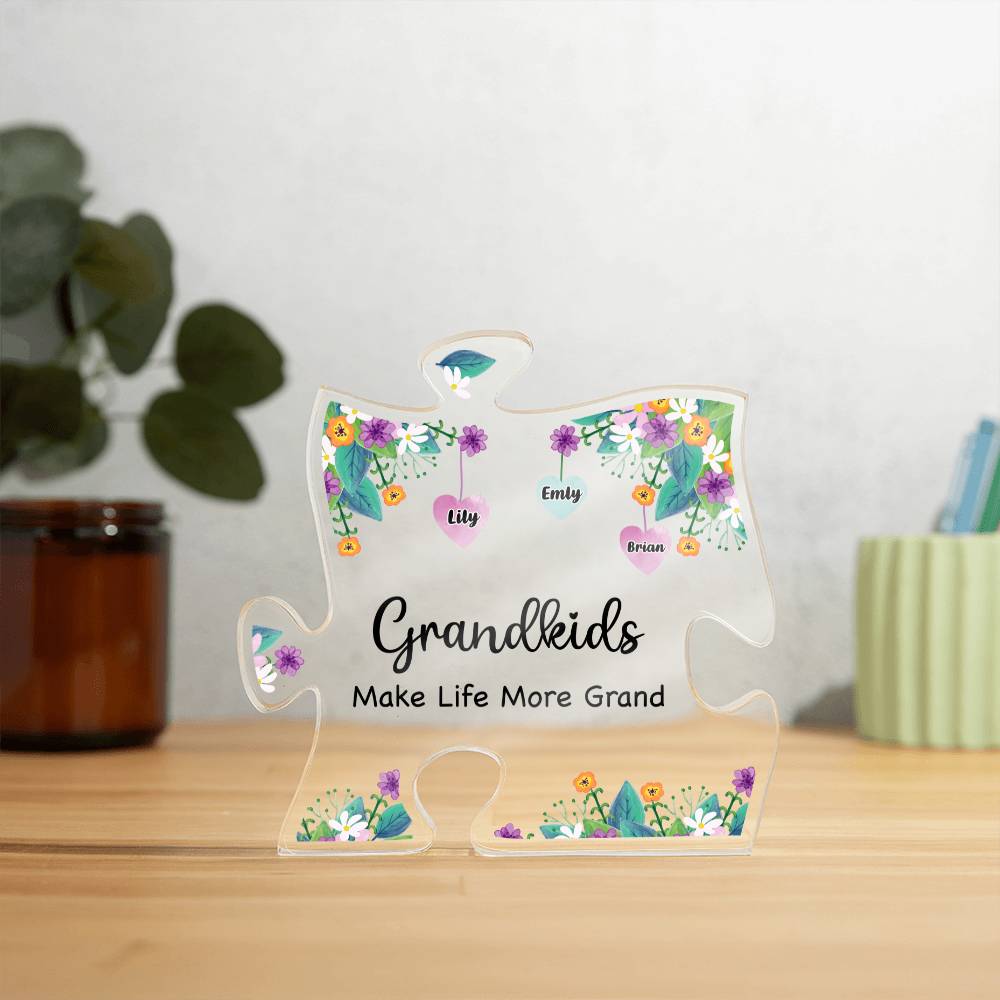 Grandkids Acrylic Puzzle Plaque