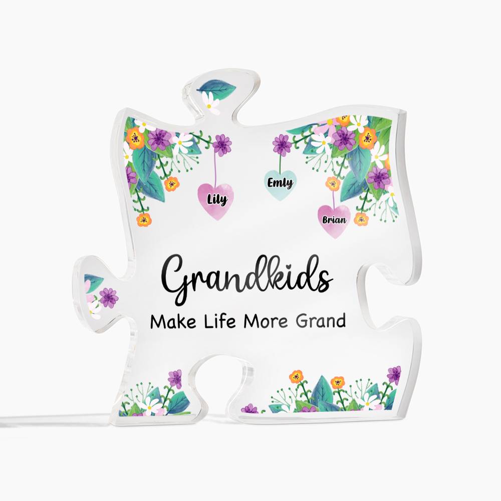 Grandkids Acrylic Puzzle Plaque