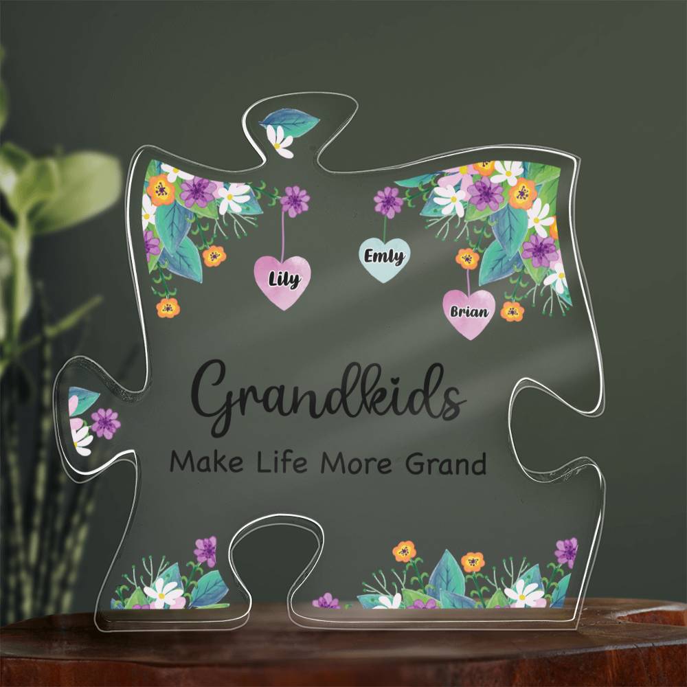 Grandkids Acrylic Puzzle Plaque