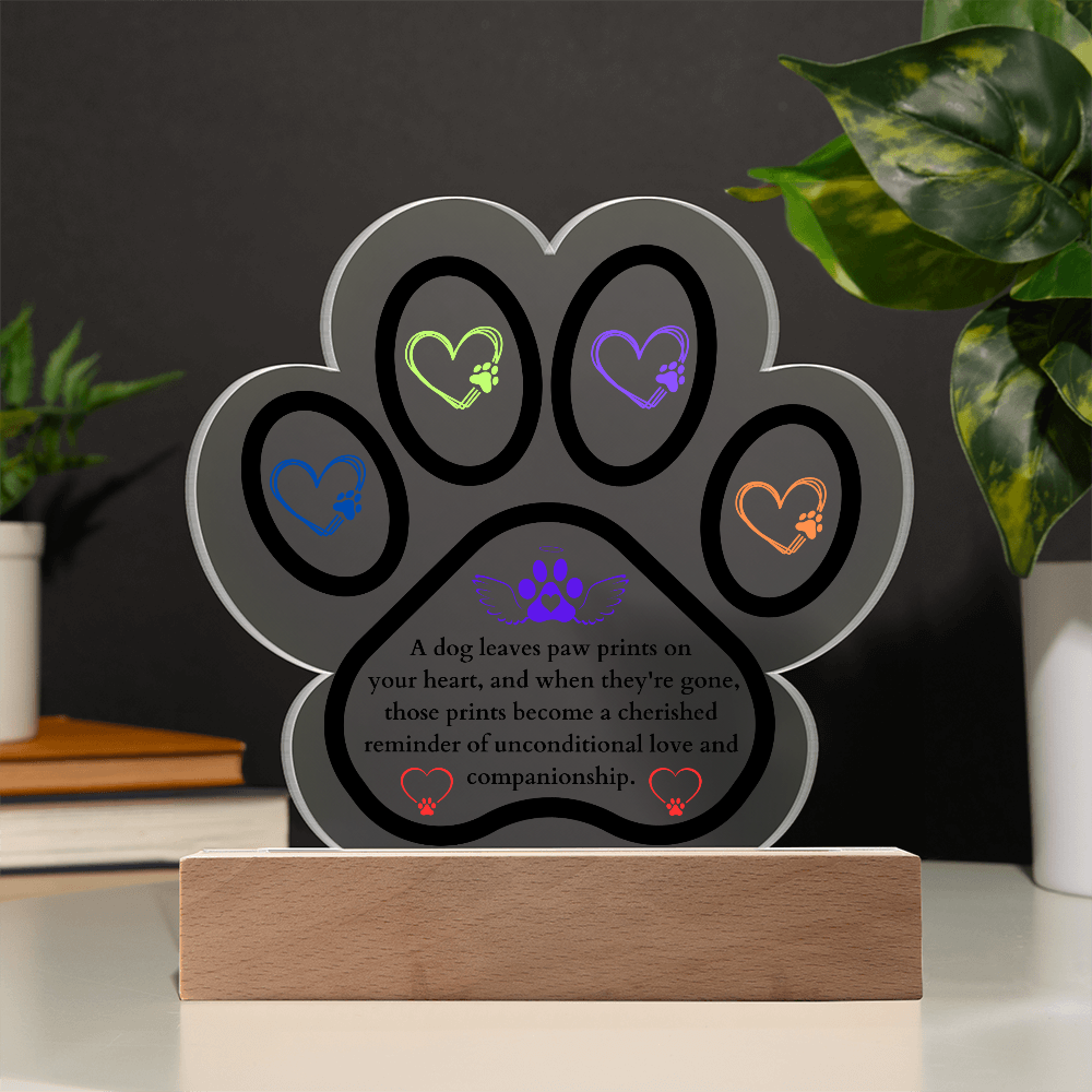 Dog Paw Print Acrylic Plaque