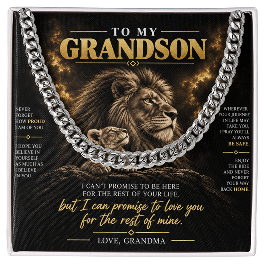 To My Grandson Cuban Link Chain – A Grandmother's Promise