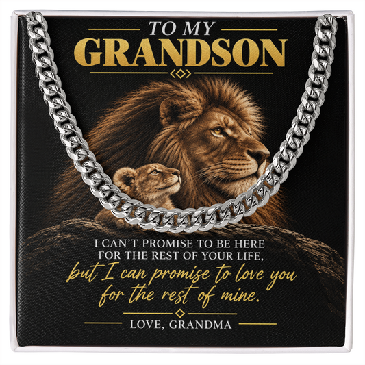 To My Grandson Cuban Link Chain