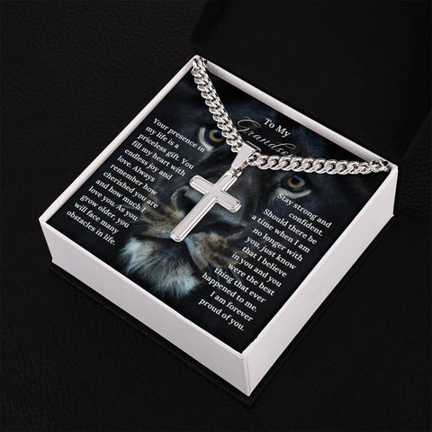 To My Grandson Cross Necklace