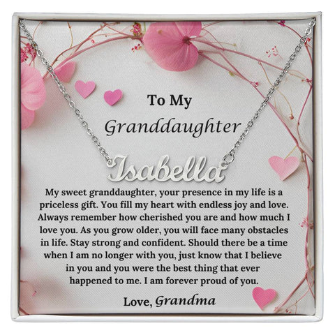 To My Granddaughter Name Necklace