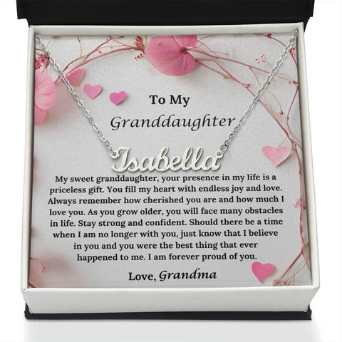 To My Granddaughter Name Necklace