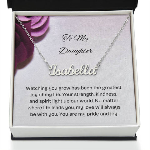 To My Daughter Signature Name Necklace
