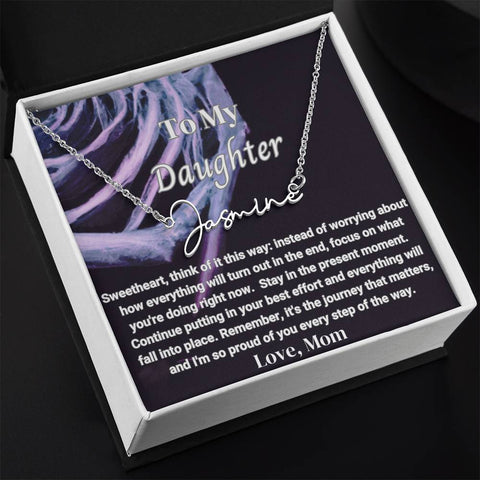 To My Daughter Signature Name Necklace