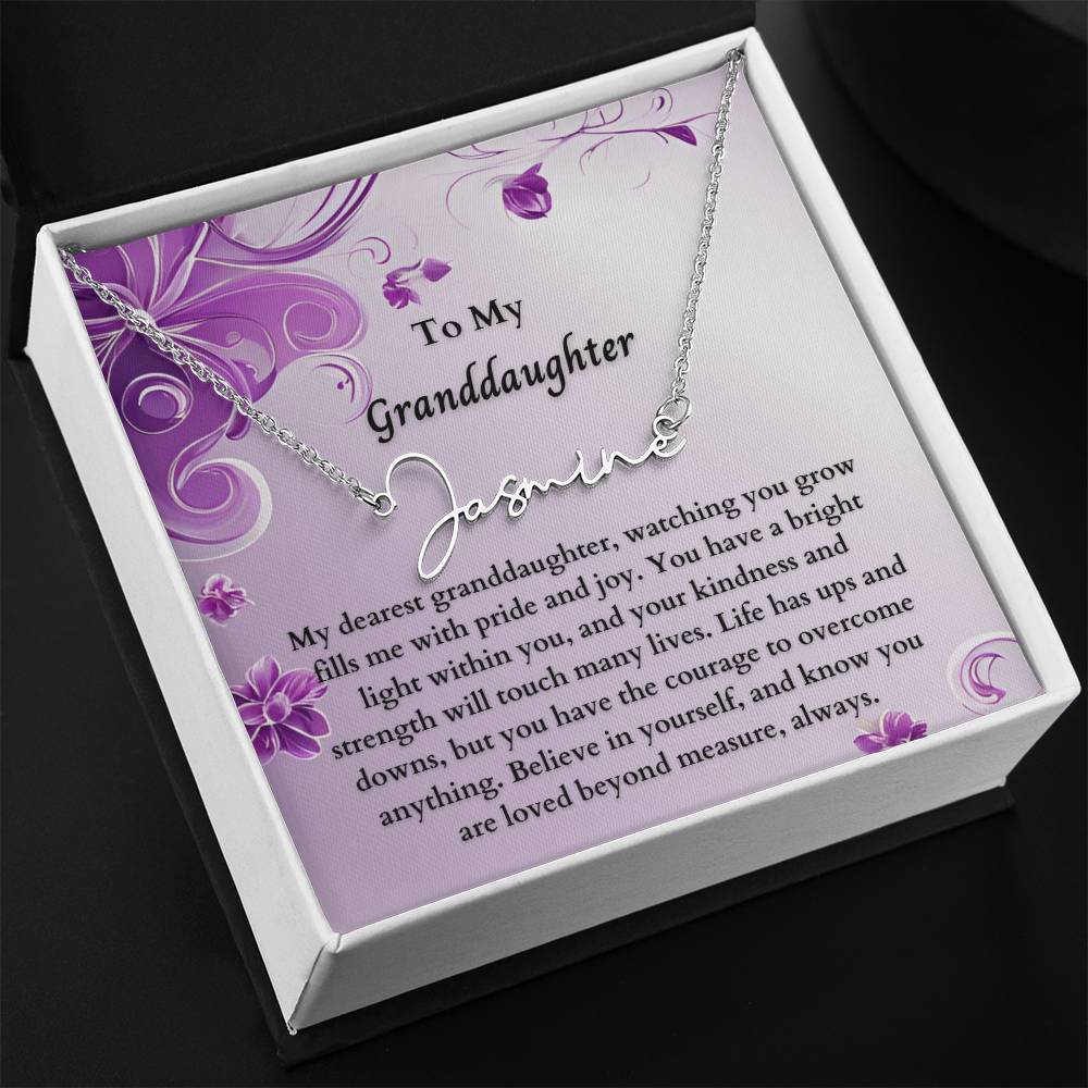 To My Granddaughter Signature Name Necklace