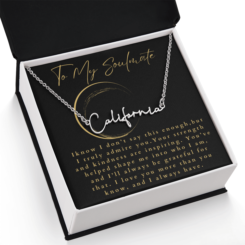 To My Soulmate Signature Name Necklace