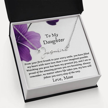 To My Daughter Signature Name Necklace