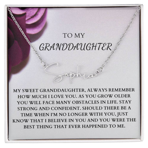 To My Granddaughter Signature Name Necklace