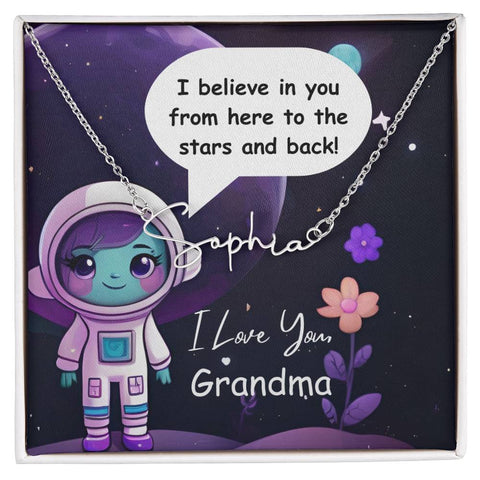 Grandma's I Believe In You Signature Name Necklace