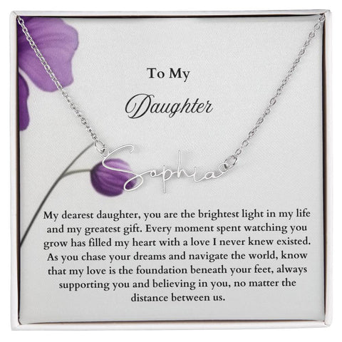 To My Daughter Signature Name Necklace