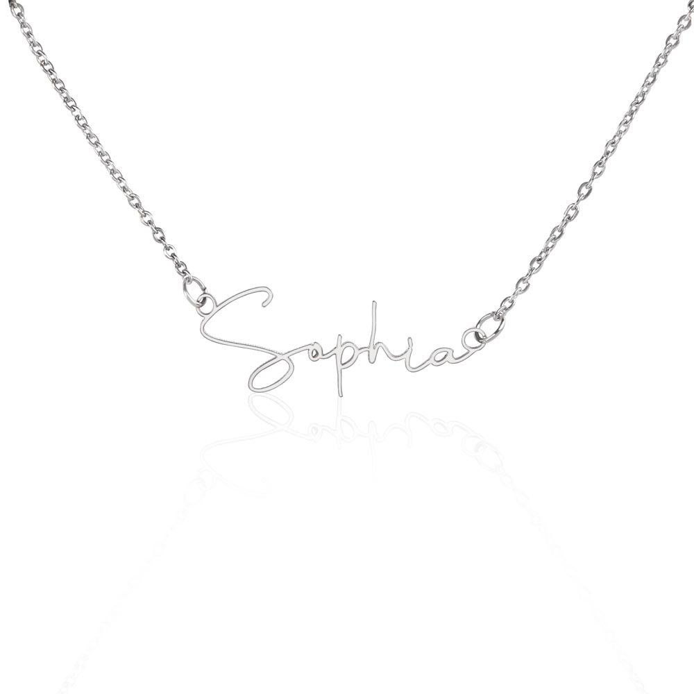 To My Granddaughter Signature Name Necklace