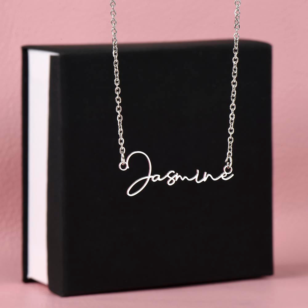 To My Granddaughter Signature Name Necklace