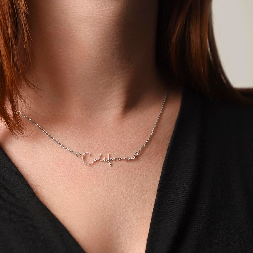 To My Soulmate Signature Name Necklace