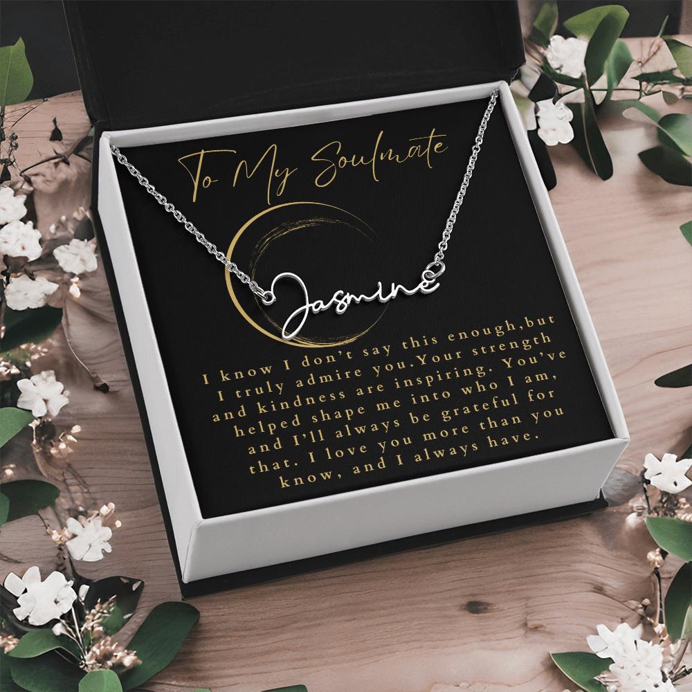 To My Soulmate Signature Name Necklace