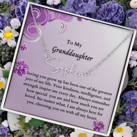 To My Granddaughter Signature Name Necklace!