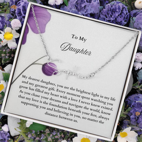 To My Daughter Signature Name Necklace