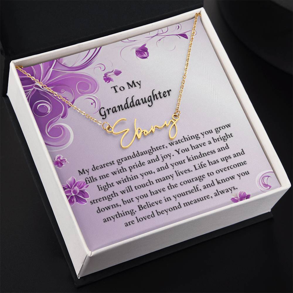 To My Granddaughter Signature Name Necklace