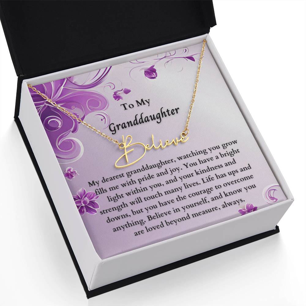 To My Granddaughter Signature Name Necklace