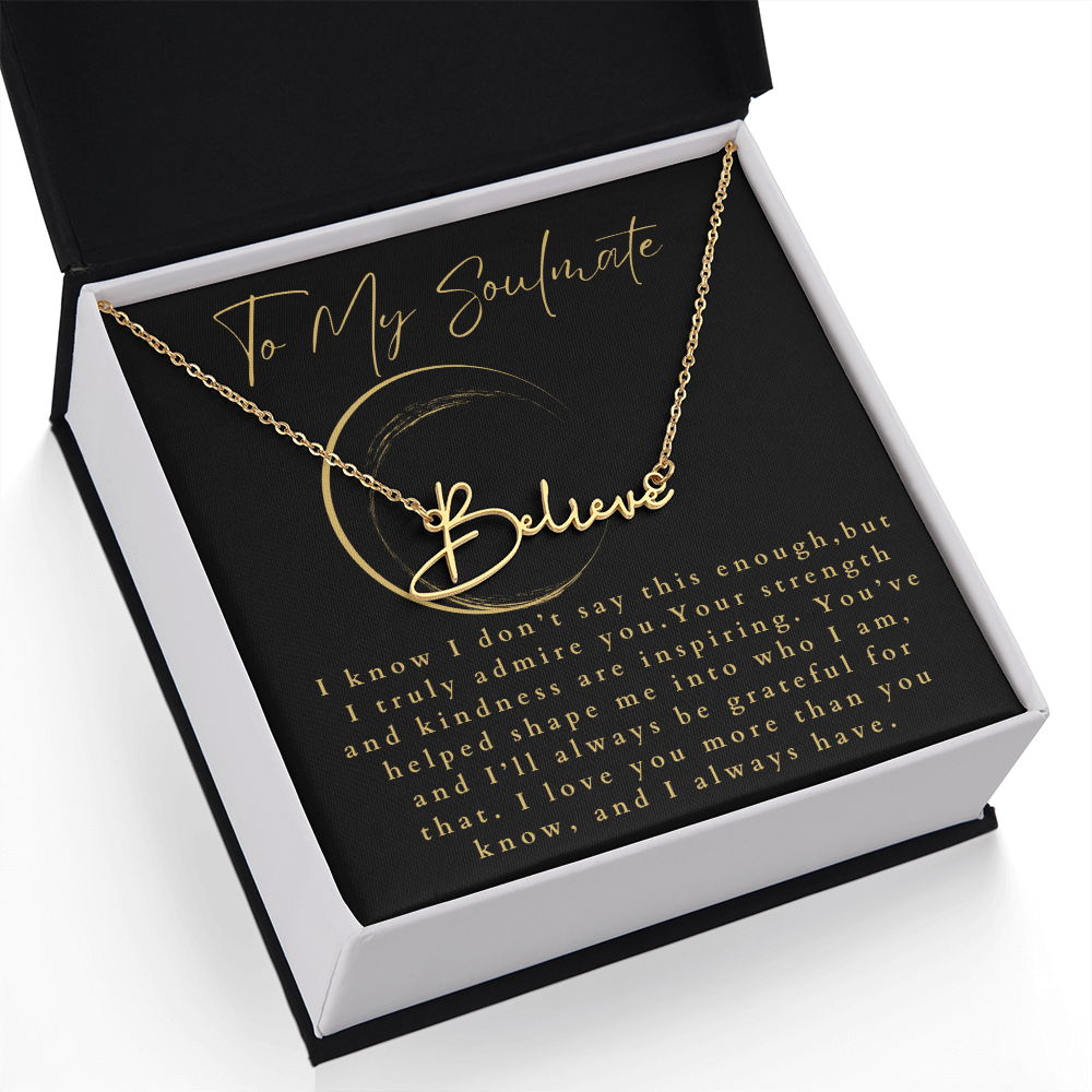 To My Soulmate Signature Name Necklace