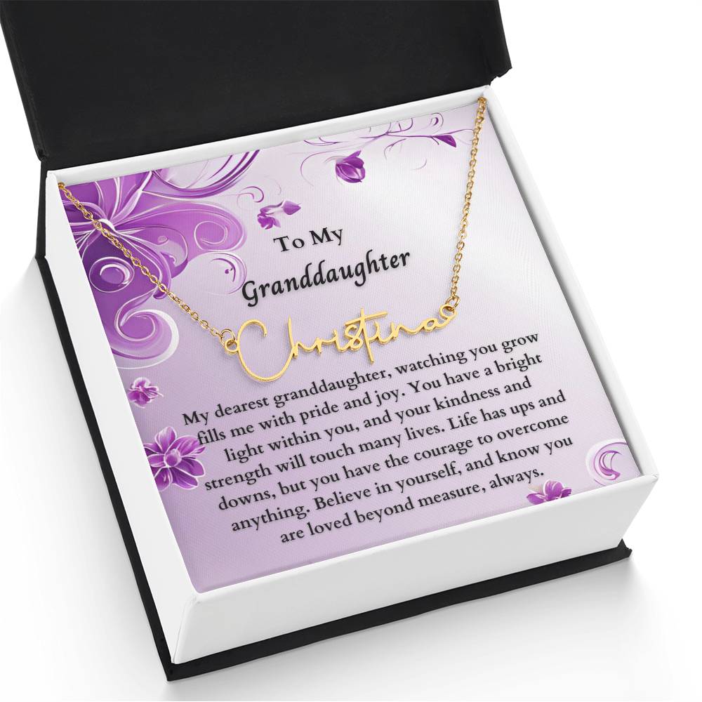 To My Granddaughter Signature Name Necklace