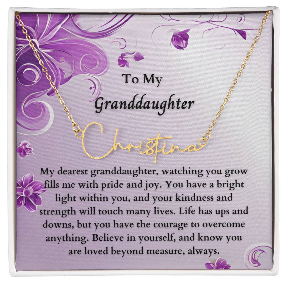 To My Granddaughter Signature Name Necklace