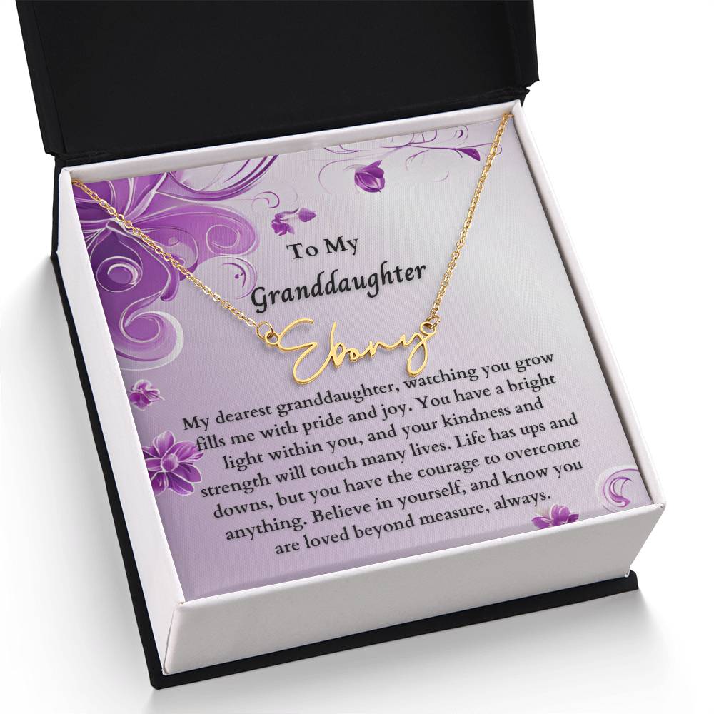 To My Granddaughter Signature Name Necklace