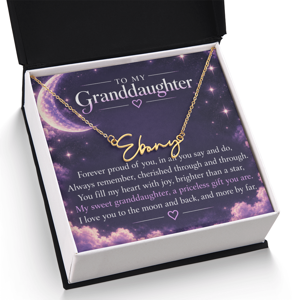 Proud Grandparent Signature Name Necklace