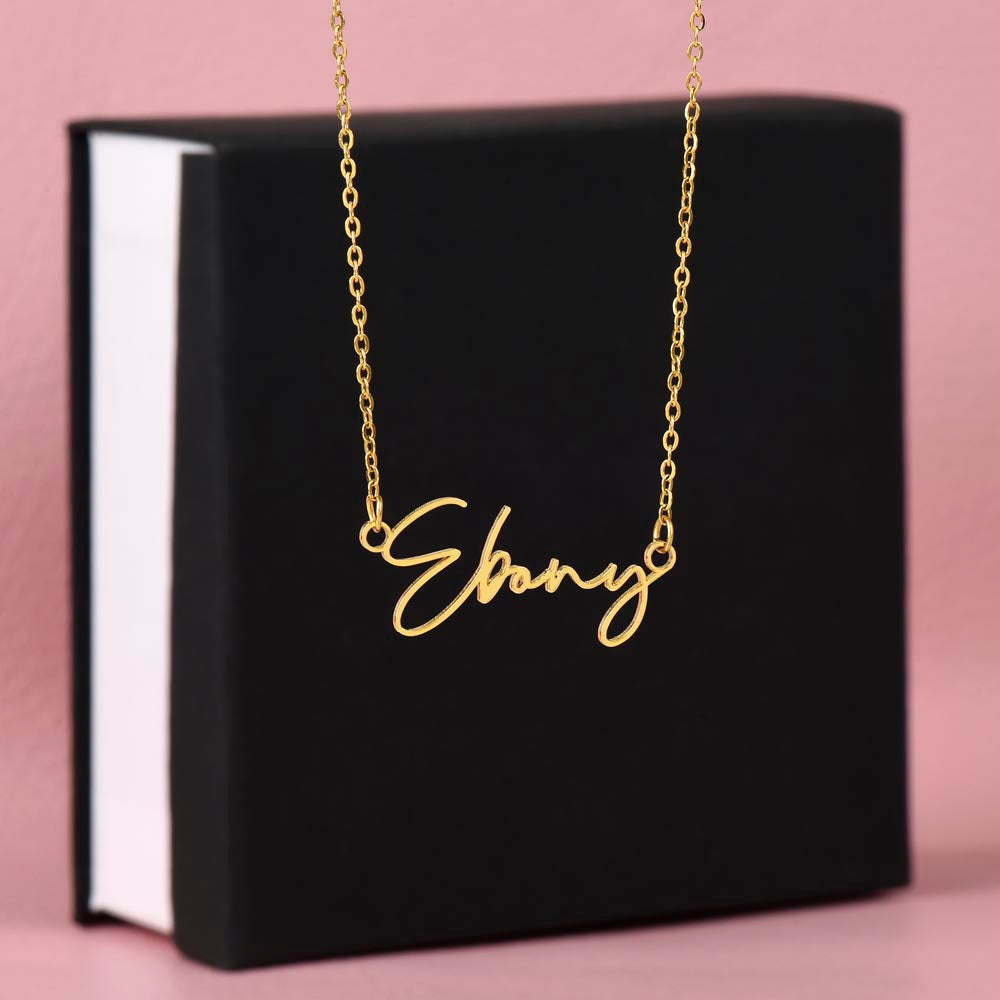 To My Granddaughter Signature Name Necklace