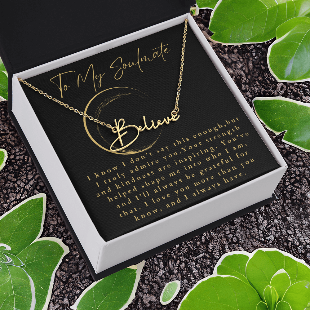 To My Soulmate Signature Name Necklace