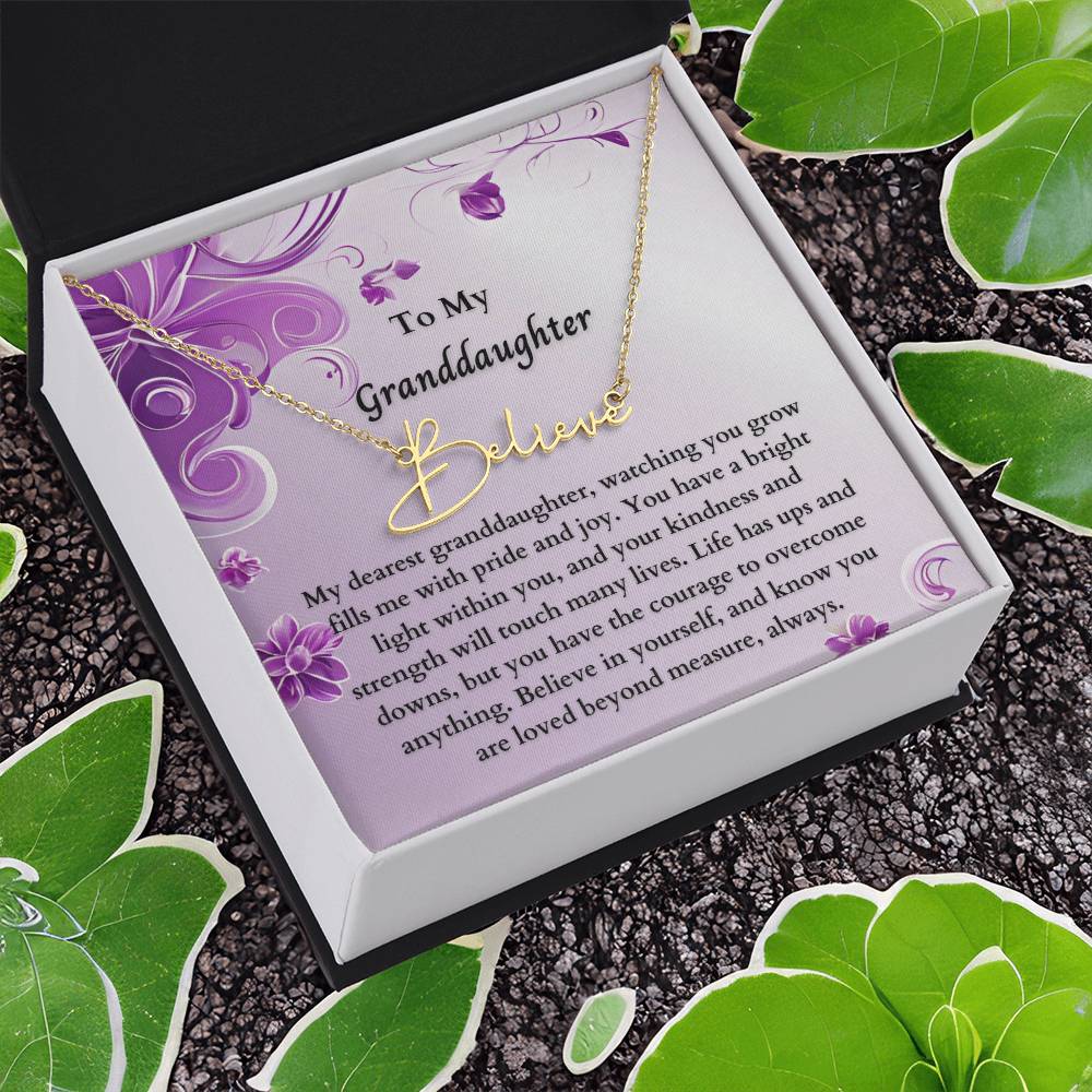 To My Granddaughter Signature Name Necklace