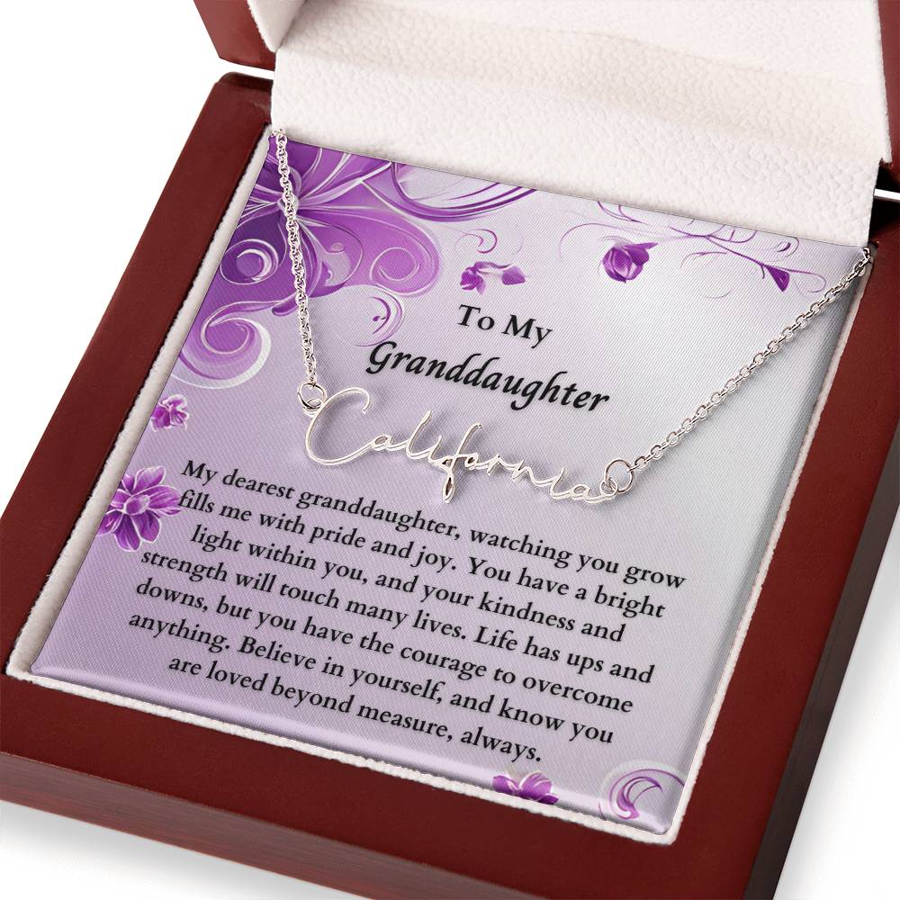 To My Granddaughter Signature Name Necklace