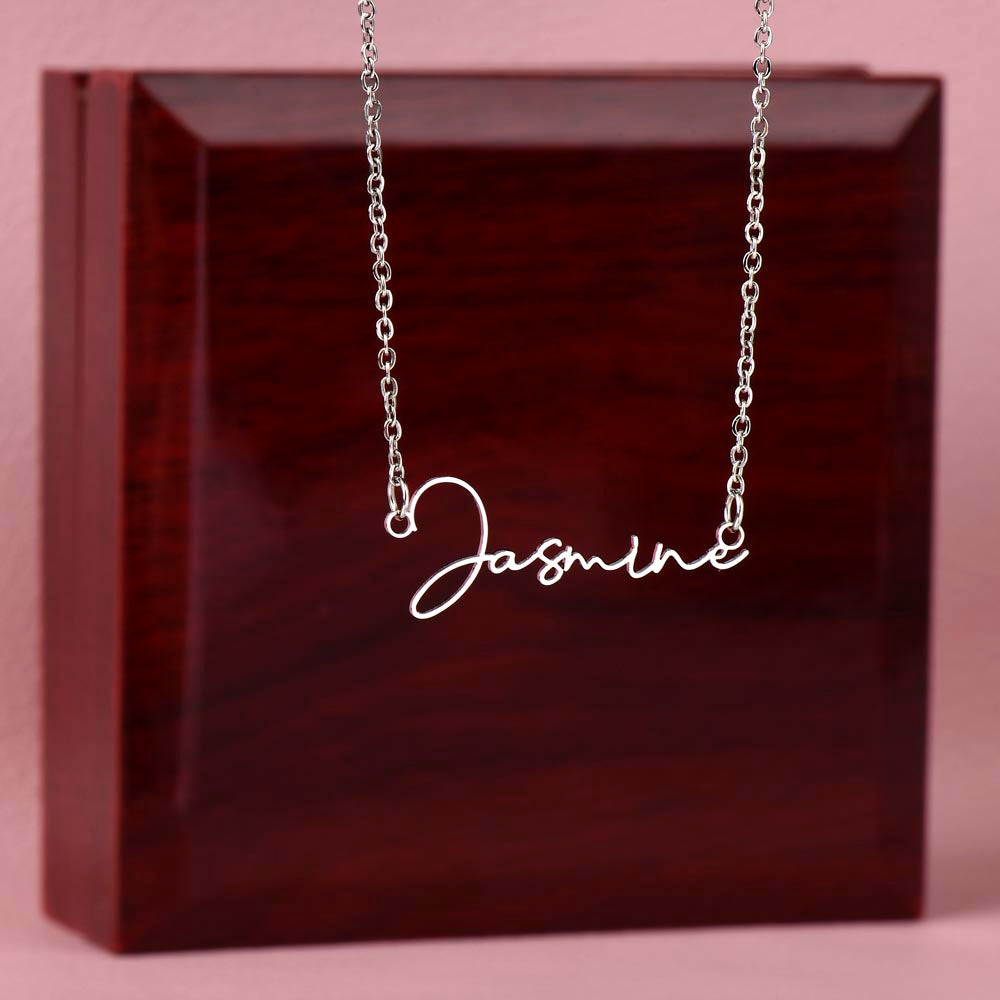 To My Granddaughter Signature Name Necklace