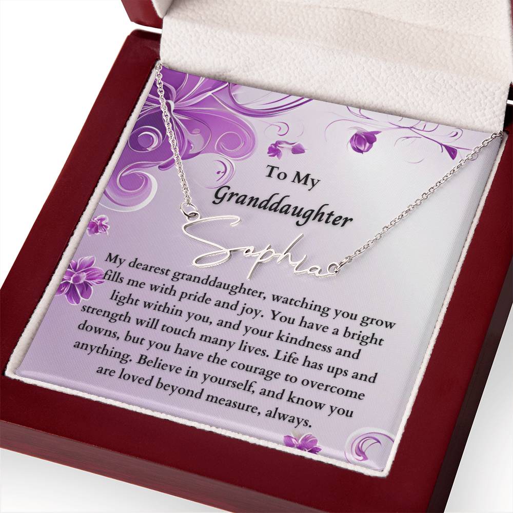 To My Granddaughter Signature Name Necklace