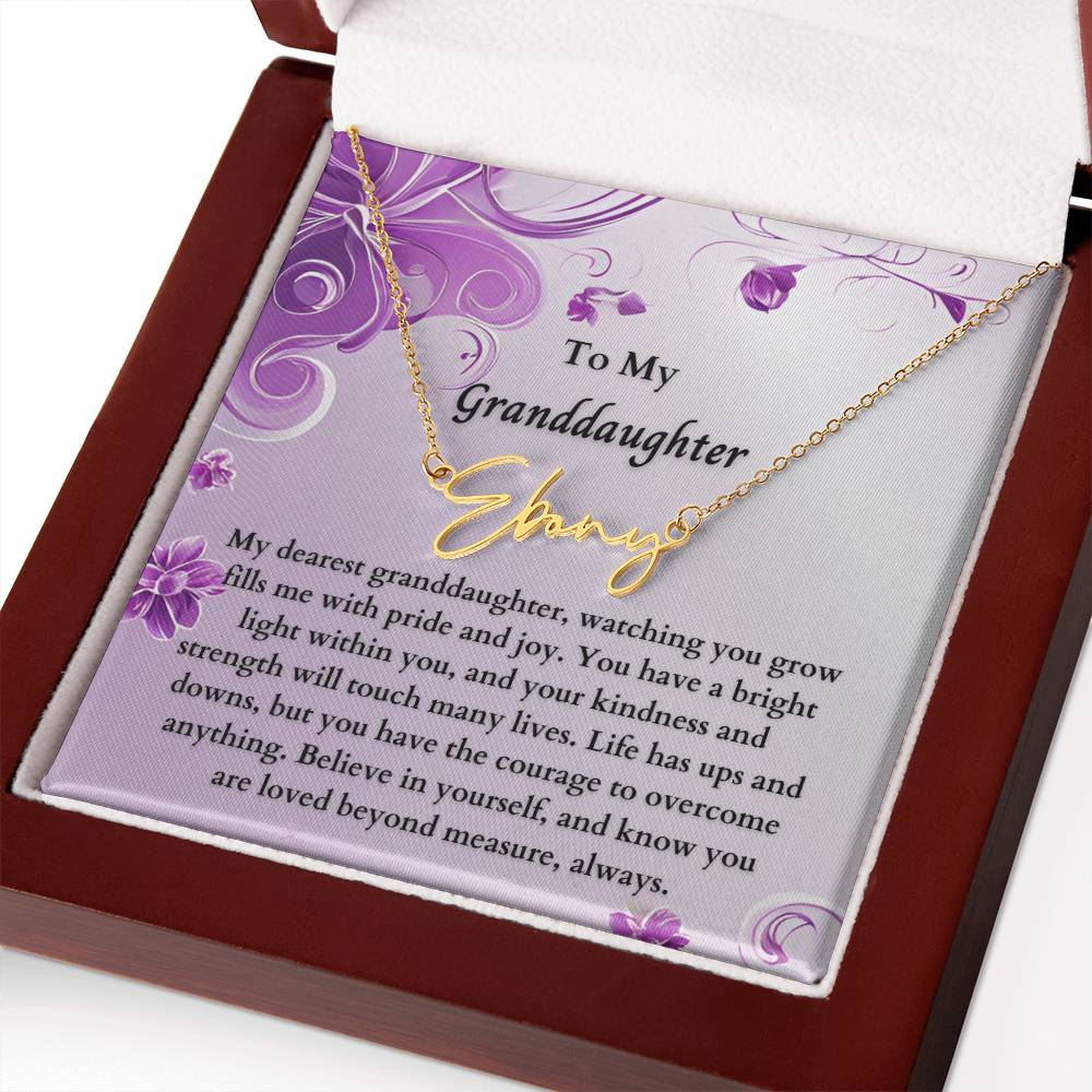 To My Granddaughter Signature Name Necklace