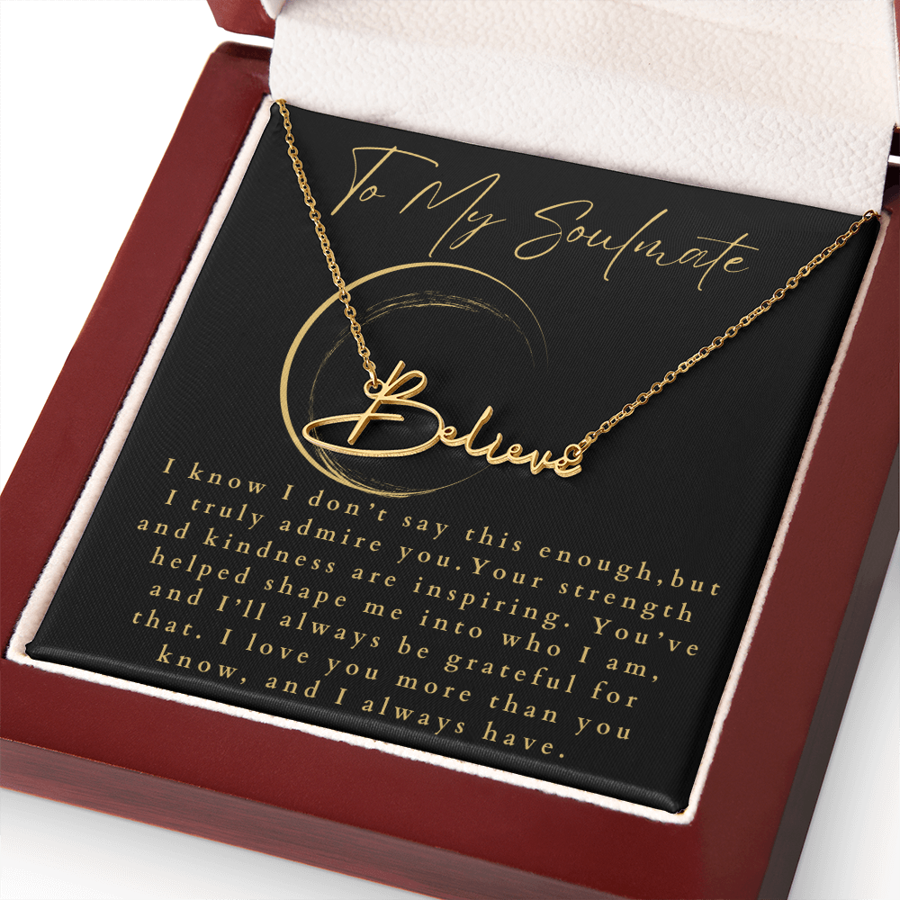 To My Soulmate Signature Name Necklace