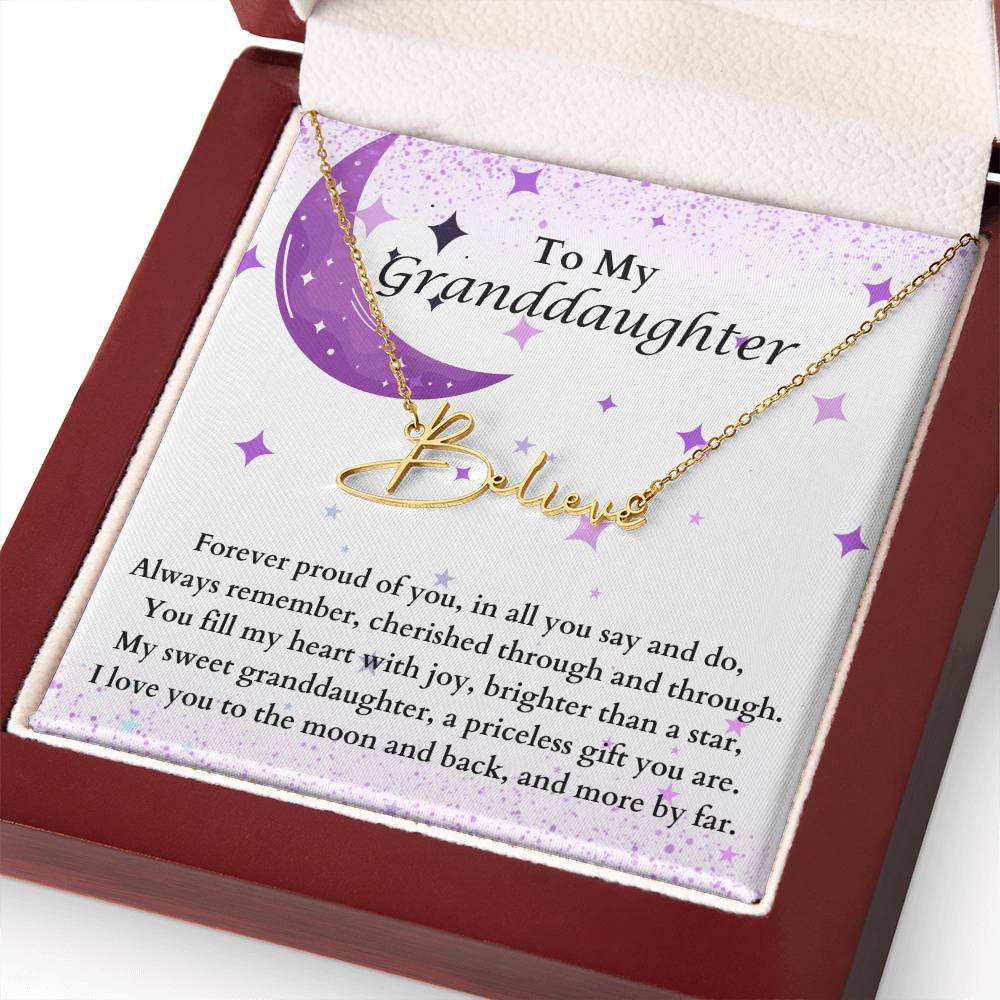 Proud Grandparent Signature Name Necklace