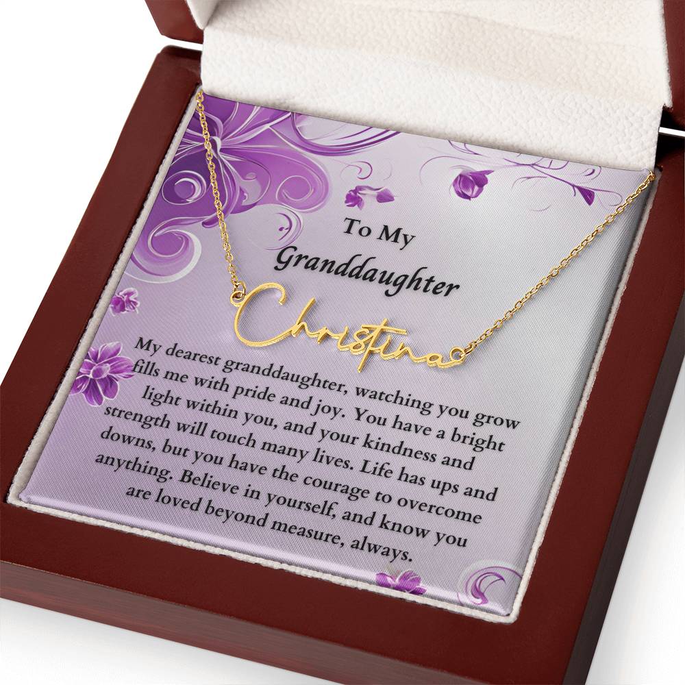 To My Granddaughter Signature Name Necklace