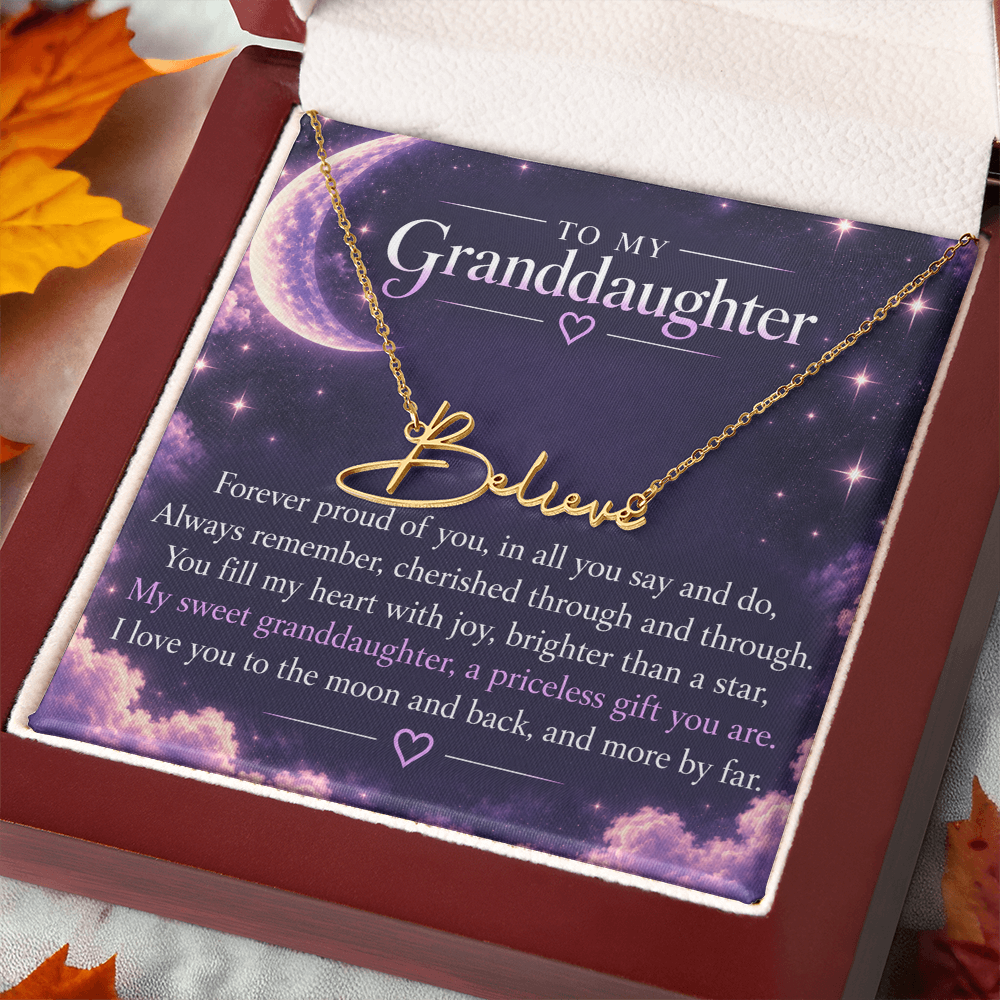 Proud Grandparent Signature Name Necklace