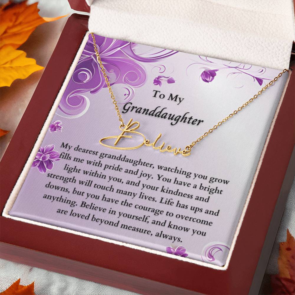 To My Granddaughter Signature Name Necklace