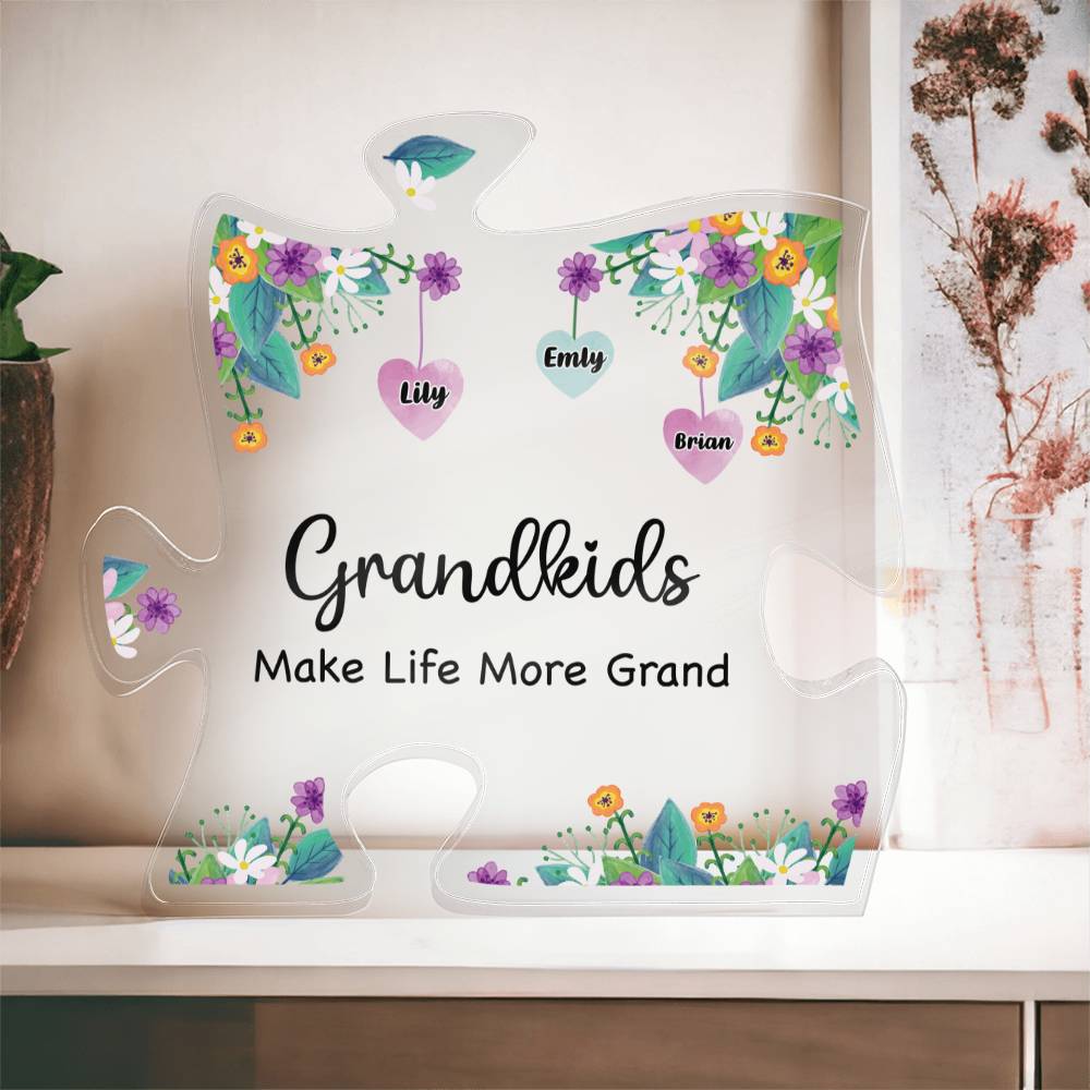 Grandkids Acrylic Puzzle Plaque