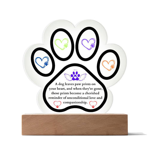 Dog Paw Print Acrlylic Plaque