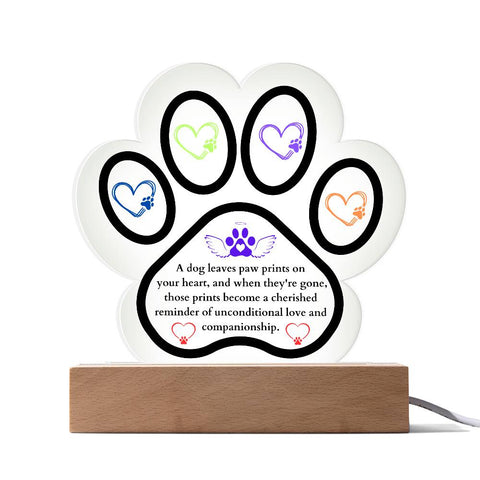 Dog Paw Print Acrlylic Plaque