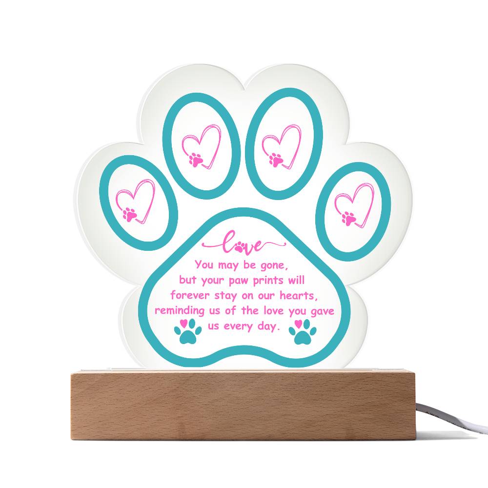 Acrylic Paw Print Plaque