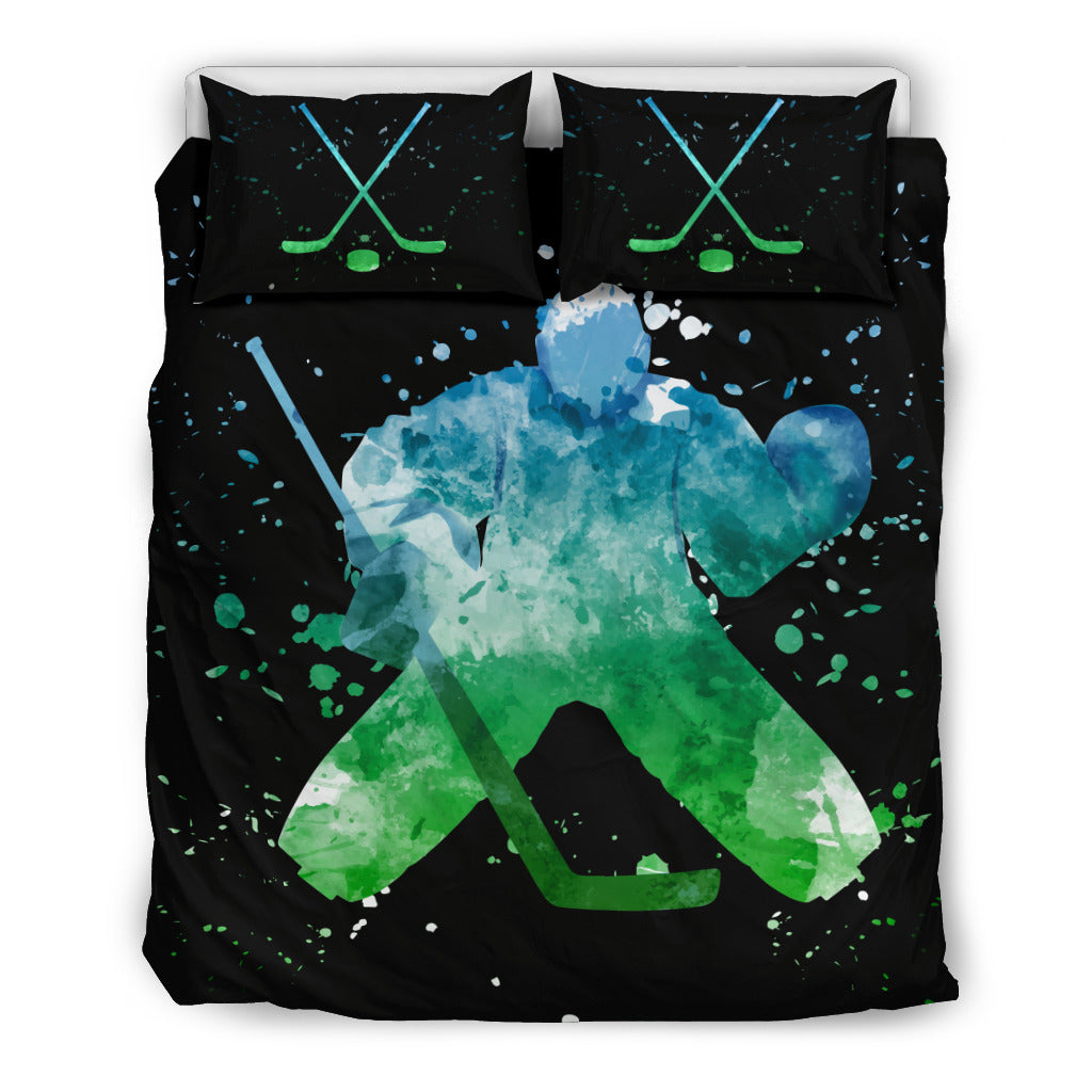 Hockey Watercolor Bedding Set